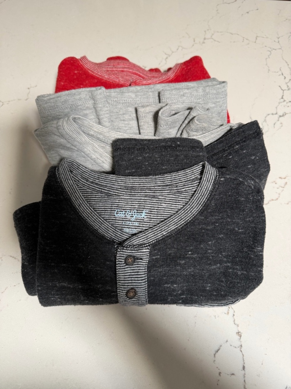 Cat & Jack Long Sleeve Tees - Black, Gray, Red